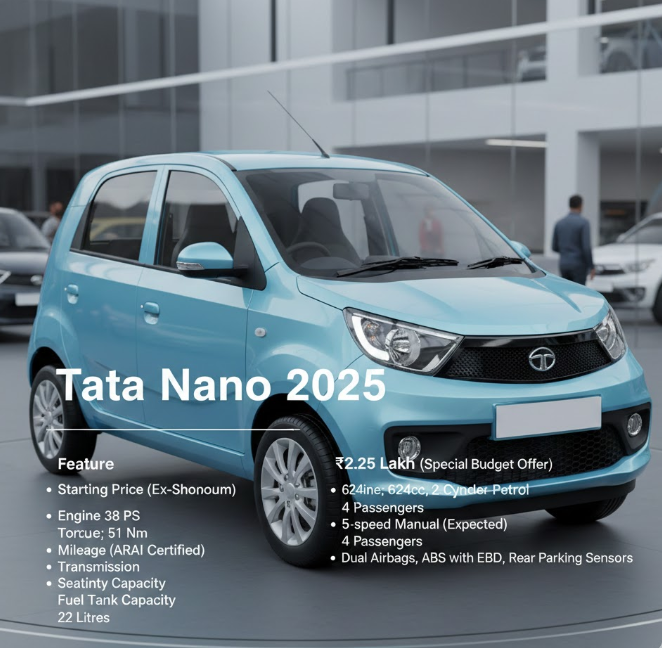 Tata Nano 2025 Features