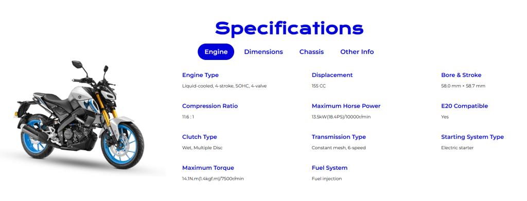 Yamaha MT-15 V2 Specification