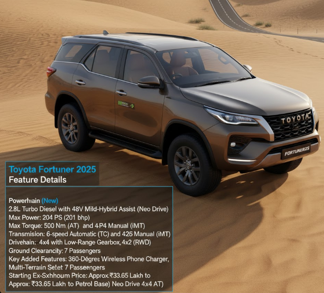 Toyota Fortuner 2025 Features
