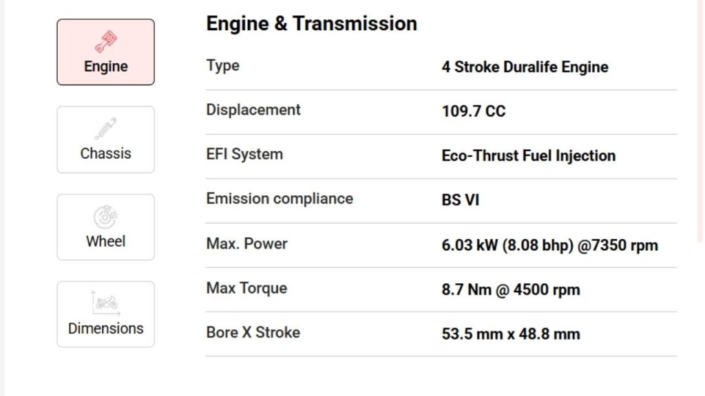 TVS Radeon 110cc Bike for ₹45,999 Only – 86Km Mileage & Jaw-Dropping Festival Discount! 2 Engine & Transmission