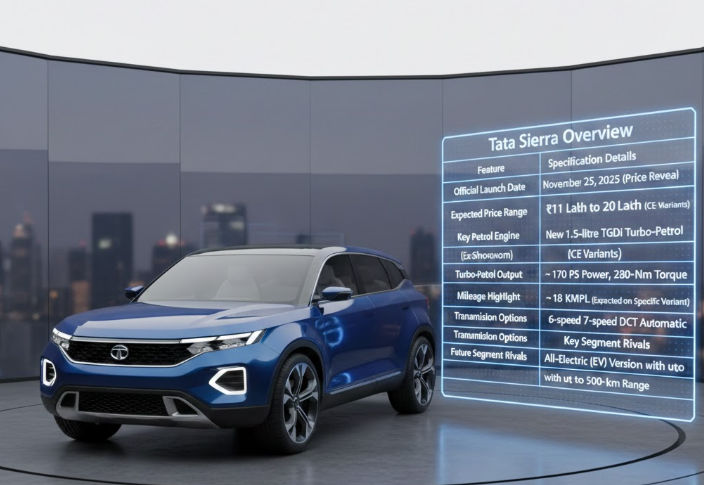 Tata Sierra Returns with 1498cc Engine & 18 KMPL Mileage – Massive Introductory Deal for Buyers! 2 Tata Sierra Features