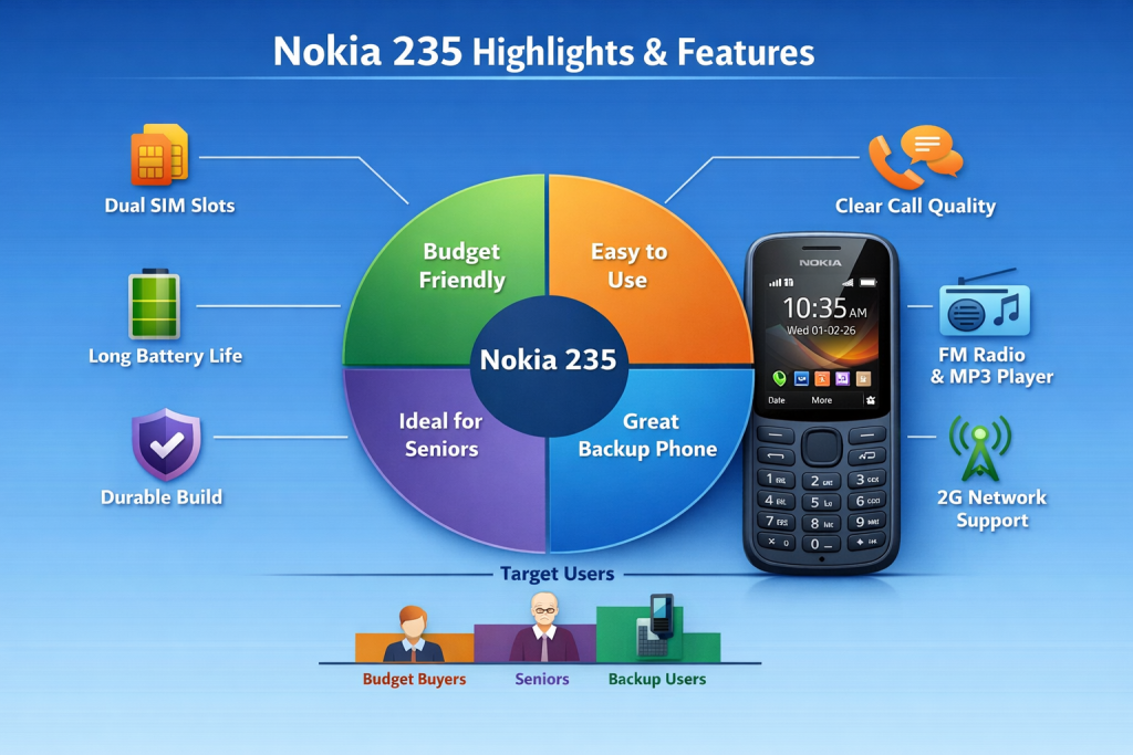 Nokia 235 New Launch with Dual SIM and Big Battery — Bumper Savings Deal for Budget Buyers 2 Nokia 235 Features
