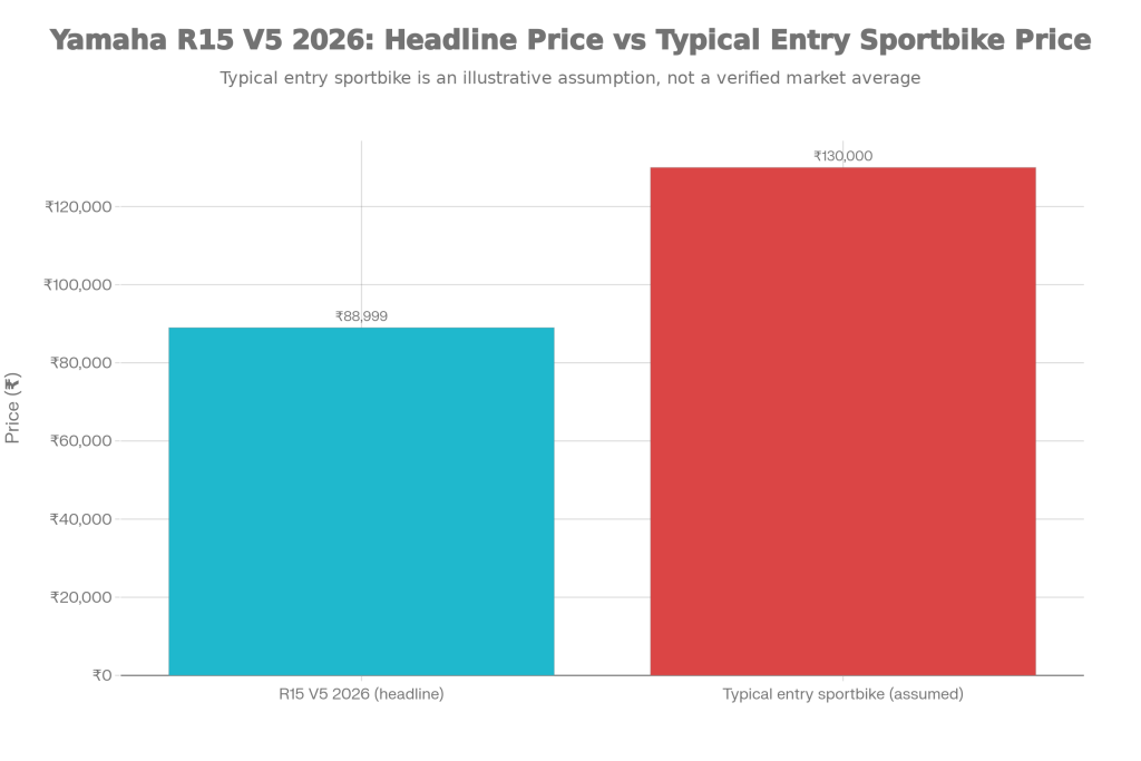 Yamaha R15 V5 2026 with Quick-Shifter & Traction Control at ₹88,999 – Big Savings for Sportbike Buyers 2 Yamaha R15 V5 2026 Price