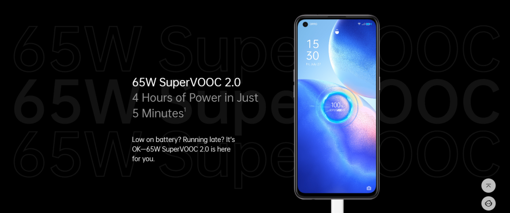 Superfast Charging in OPPO Reno Premium 5G
